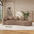 116Modern Curved Sectional Sofa with High-Density Fully Compressed Sponge and Chaise LoungePearl Upholstery2-Piece SetFully Assembled Right Hand FacingPerfect for Living Room (Camel~23)