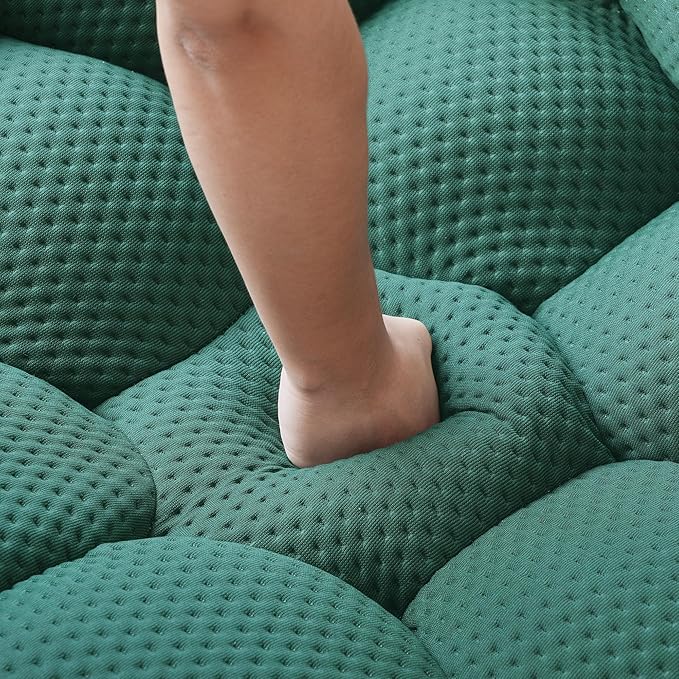 Bubble Couch for Living Room Bubble Sofa Curved Couch Set Comfy Upholstered Floor Sofa Mesh Fabric 3D Honeycomb Shape Modern Couches for Living Room Apartment (Green 98+78+49+41)
