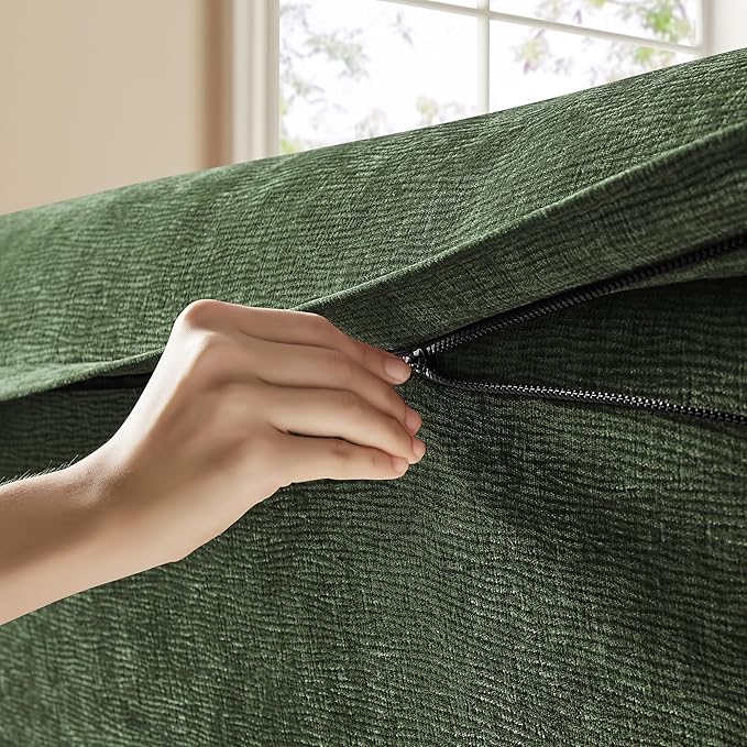 VANOMi 92.9 Sofa Couch for Living Room Modern Comfy 3-Seater Cloud Sofas Chenille Small Couches for Small Spaces Upholstered Deep Seat Couch for Bedroom Apartment (Green)