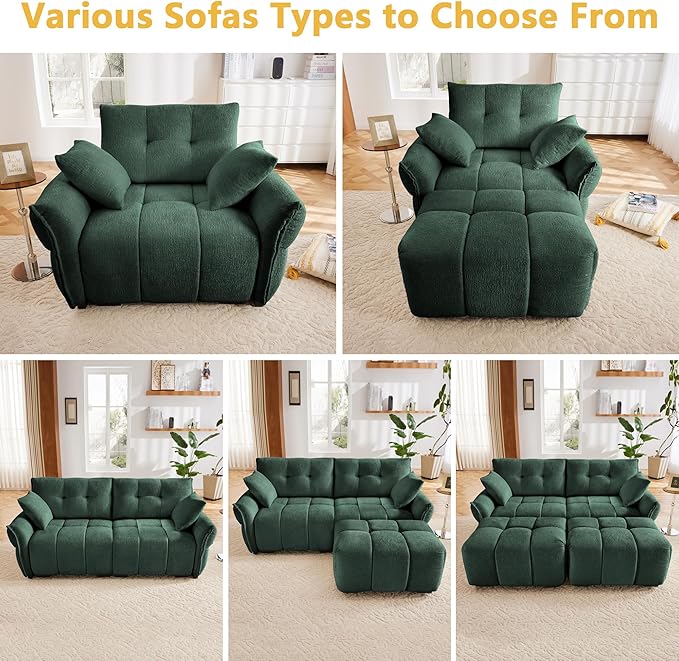 mikibama Oversized Modular Sectional Sofa with Ottoman141.7 Chenille L-Shaped Couch with FootrestModern 4 Seater Sofas for Living RoomLarge Couches with Deep Seat for Apartment