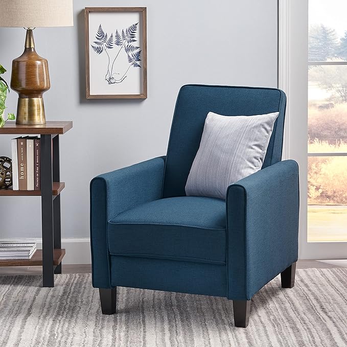 Great Deal Furniture Jeffrey Navy Blue Fabric Recliner Club Chair