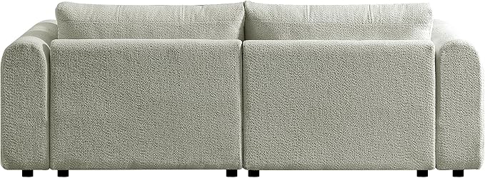 91.5 Sofa Couch w/Medium Firm Seat Cushion Tufted Back and Deep Seats &amp Chenille Fabric 3 Seater Couch Sofa for Living Room Apartment Lounge Office (Light Green)