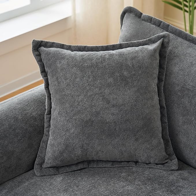 Modular Sectional Sofa - 76 Chenille Cloud Couch for Living Room &amp Apartment Deep Seat Comfort Flexible Loveseat Combination Sofa for Home &amp OfficeGrey