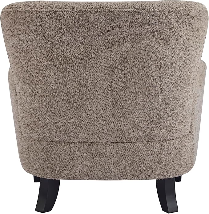 Christopher Knight Home Colby Boucle Upholstered Club Chair Living Room Accent Chair Wooden Frame Flared Armrest Plush Thick Cushion Reading Lounge Chair Space-Saving Furniture Light Brown