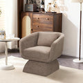 Modern 360° Swivel Accent Chair with Armrest &amp Curved Back Soft Cushioned Barrel Lounge Chair (Otter)