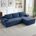 Boneless Couch Corduroy Cloud Sofa 96'' Sectional Couches Deep Seat L-Shaped Sofa No Assembly Pet-Friendly Apartment Couch for Living Room Small Spaces in a Box