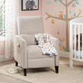KEIKI Push Back Chair Living Room Chaise Lounge Single Sofa Upholstered Armchair with Wooden Legs and Nailhead Trim