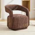 KEIKI Swivel Barrel Chair Modern Accent Chair for Study/Reception 360° Rotation Ergonomic Design Easy Assembly Comfy Chenille Fabric