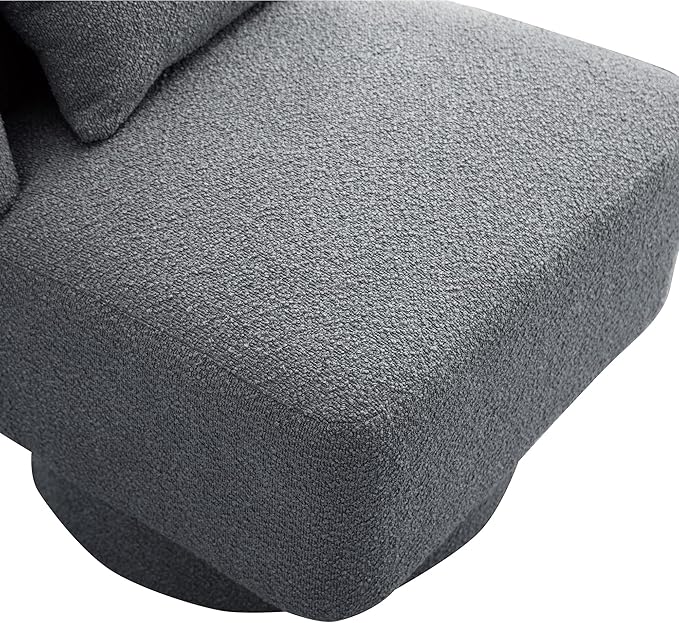 23.6 W Swivel Accent Chair and Comfy Accent Sofa Chair for Living Room 360 Degree Club Chair Leisure Chair for Bedroom Living Room Lounge Hotel Office (Gray Boucle)