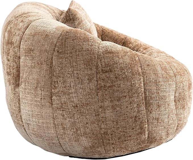 GDFStudio Colomt Lounge Chair Upholstered Lazy Sofa Chair 2 Seater Couch Comfort Chenille Loveseat Ready to Use Bean Bag Chair Soft Seating Lounge Reading Sofa for Living Room Bedroom Coffee