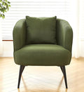 Modern Channel Corduroy Accent Chair with Black Metal Legs Luxurious Design and Comfortable Seating Ideal for Living Room Bedroom or Office Green