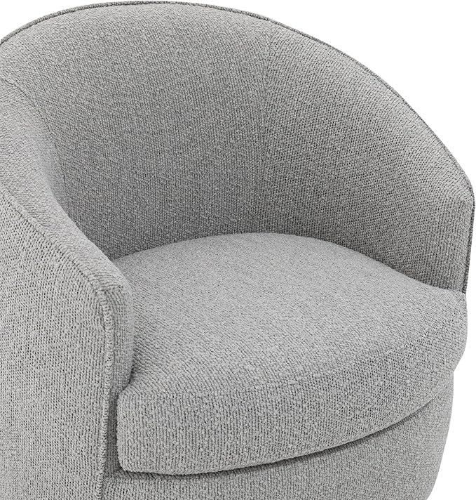 CHITA Swivel Barrel Chair Modern Comfy FSC Certified Upholstered Boucle Accent Chair for Living Room Fully Assembled Light Grey