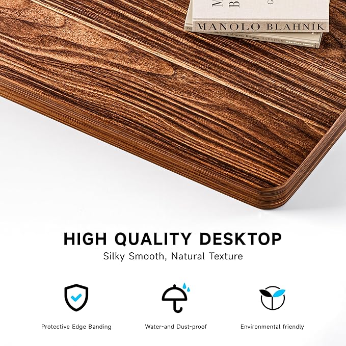 BIZUM Whole-Piece Particle Board Table Top Wood Countertop for Standing Desk DIY 55x28x1 Inch Walnut Desk Top