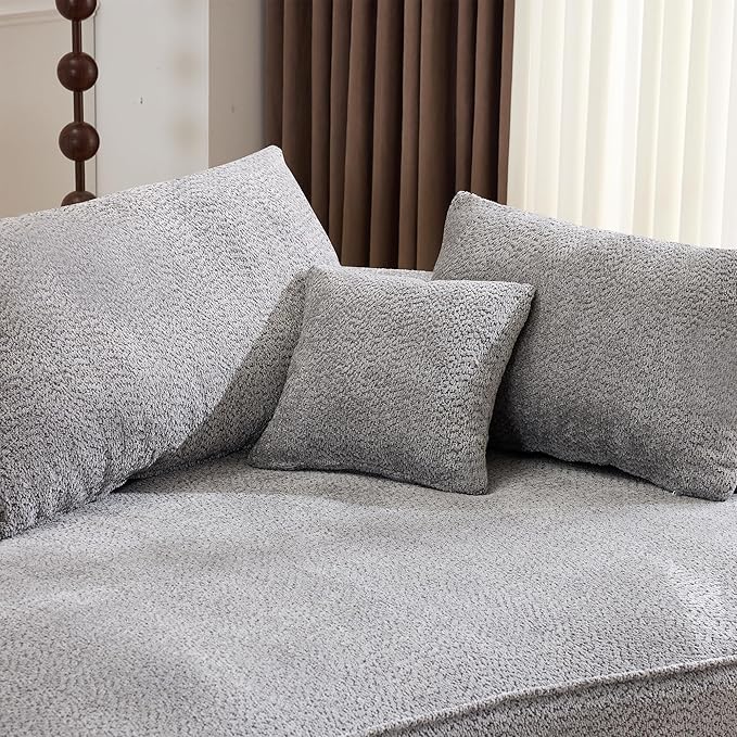 ERYE Oversized Curved Tight Backrest Sofa Floor Boneless Modular Foam Sofa Couch with Left Facing Chaise Lounge and 7 Pillows Chenille Upholstered No Assembly Required