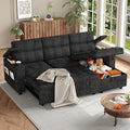 Garvee Couches for Living Room 84'' Sofa Bedl-Shaped Sectional Sleeper Sofa with Pull Out BedReversible Storage Chaises Hidden Storage ArmrestsCup Holders &amp USB Charging Ports