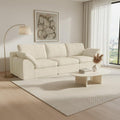 108.3 Cloud Sectional Couch Comfy 3 Seater Boneless Couch No Assembly Required Couches for Living Room Deep Seat Modular Sectional Sofa (Plush Cream White)