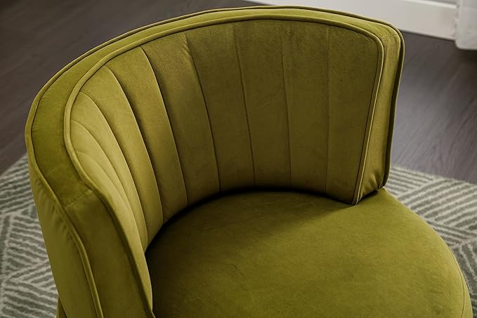 360 Degree Swivel Cuddle Barrel Accent Sofa Chairs Round Armchairs with Wide Upholstered Fluffy Velvet Fabric Chair for Living Room Bedroom Office Waiting Rooms