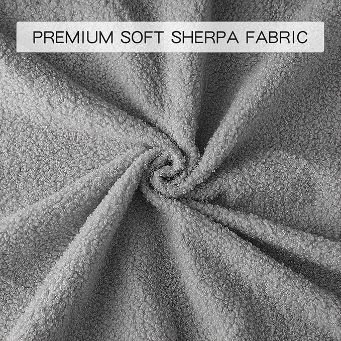 Furniliving Oversized Modern Accent Chair Boucle Fabric Upholstered Armless Chair Assembly Free Comfy Living Room Chair with Solid Wood for Home Decor Grey