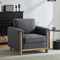 Christopher Knight Home Atkin Upholstery Accent Chair Fabric Club Chair Square Armchair Cozy Seating Lounge Chair with Backrest Single Sofa Chair Reading Chair for Living Room Home Rest Charcoal