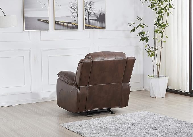 Betsy Furniture Faux Leather Reclining Glider Chair Recliner 8018 Multiple Colors (Brown Chair)