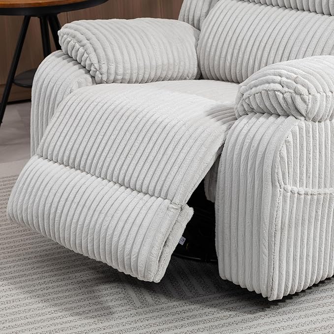 ERYE 41.8 Oversized Swivel Glider Rocker Chair Power Reclining Chair W/Vibration HeatUSB-C PortsModern Corduroy Upholstered Power Recliner Nursery Armchair Living Room