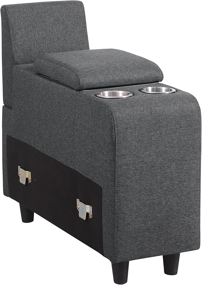 127 L-Shaped Sectional Couch with Movable Ottoman &amp 6 Throw Pillows7 Seat Chenille Upholstered Sofa W/2 Cup HoldersUSB Port &amp Hidden Storage BoxDIY Combinationfor Living RoomApartmentGr