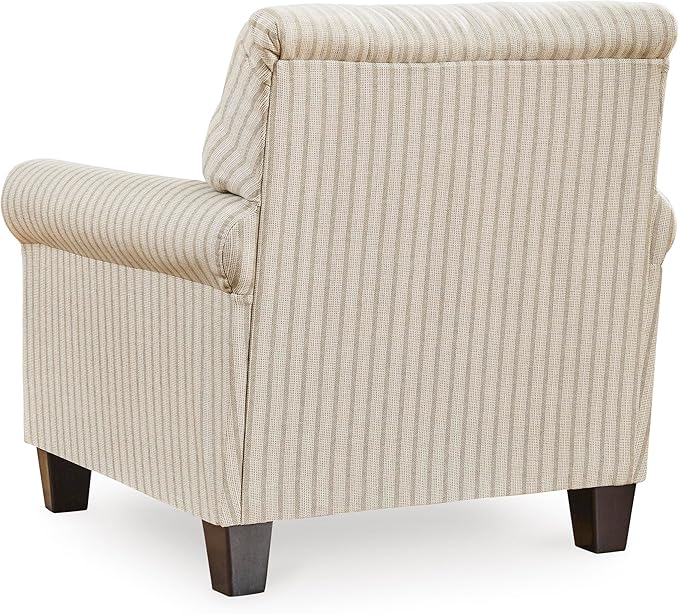 Signature Design by Ashley Valerani Classic Striped Upholstered Accent Chair Beige