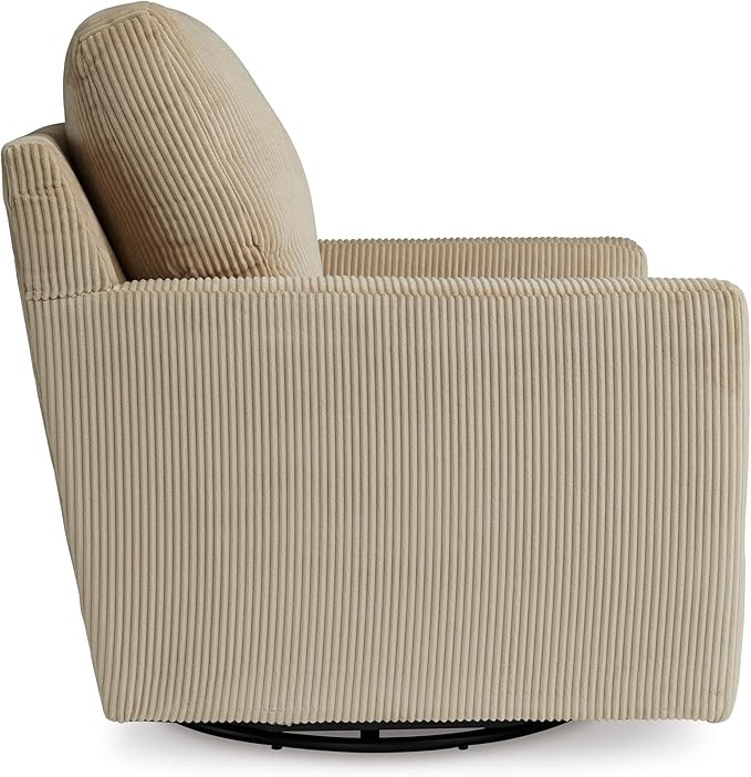 Signature Design by Ashley Icaman Contemporary Swivel Chair with Removable Cushions Light Brown