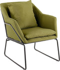 Elle Decor Odile Accent Chair Plush Back Cushion Black Metal Frame Modern Living Room Upholstery Furniture