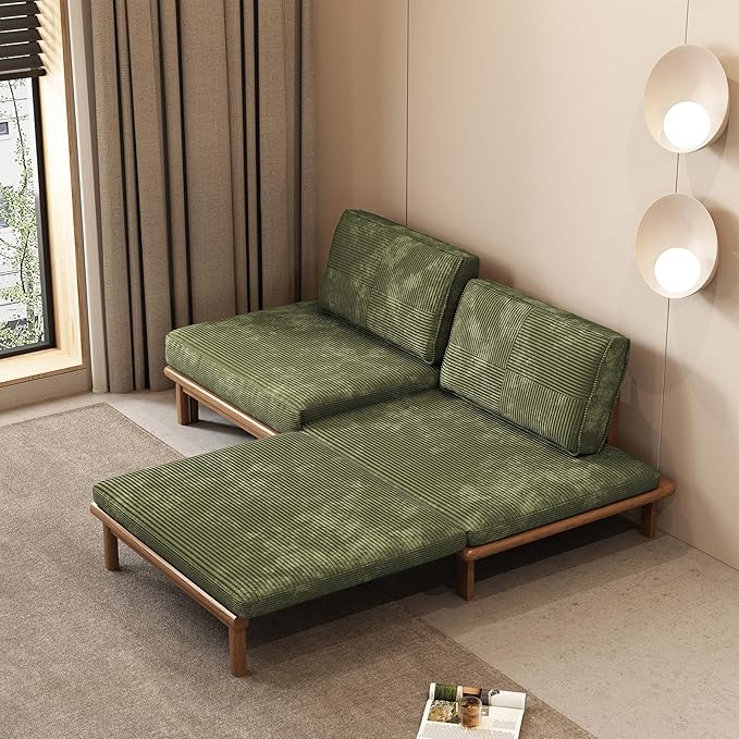 Lartis 78.7 Sofa Bed Sleeper Pull Out Couch Modern Couch Convertible Modern Futon for Living Room/Apartment/Bedroom Modular Design SofaFull Solid Wood Frame