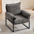 YITAI Modern Fabric Accent Chair with Adjustable Backrest for Living Room Comfy Reclining Chair for Lounge for Reading Upholstered Chair with Metal Legs1PC（Gray