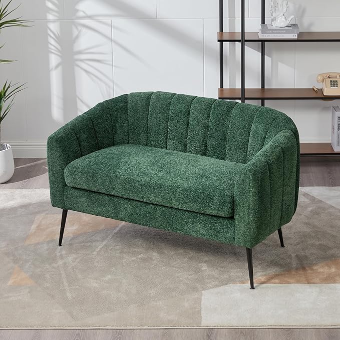 KEIKI 50.2'' Loveseat Sofa Upholstered Chenille Love Seat Couches Modern Deep Seat 2-Seat Sofa for Small Space Living Room Studio Apartment