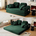 79 Sofa Bed Deep Seat 32 Sleeper Sofa 5-in-1 Convertible Sofa Bed Boneless Couch in a Box Corduroy Floor Futon with Thickened backrest and Headrest Pillows Side Pockets Olive Green
