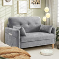 Hanherry Loveseat Sofa 47” Small Couch for Living Room Comfy Chenille Fabric Love Seat for Bedroom with Throw PillowRemovable Cushion CoverCouches for Small SpaceApartmentDorm