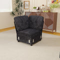 Corner Seat for Modular Sectional Sleeper Sofa Bed with Adjustable Backrest Premium Textured Chenille Easy to Assemble Dark Blue