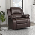 Lexicon Humphreys Faux Leather Wall Hugger Recliner Chair for Living Room Office RV - High-Density Foam Sturdy Solid Wood Frame - Chairs Living Room Recliners for Small Spaces - Brown