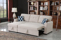 Ball &amp Cast Sectional Sleeper Sofa Couch with Pull Out BedL Shaped Sleeper Sofa Bed with Cupholder ArmrestsConvertible Sleeper Sectional Sofa W/Reversible Storage Chaise&ampBack Cushionfor Liv