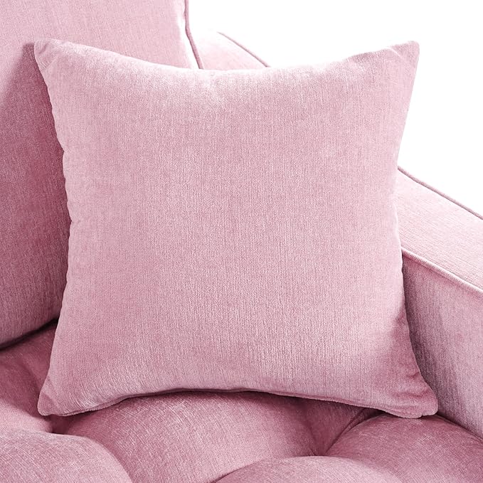 55 Oversized Chaise Lounge Chair Indoor Modern Lounge Sofa Bed with Tufted Seat and Detachable Pillows Chenille Fabric Upholstered Sofa Couch for Living Room