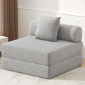 DURASPACE Folding Sleeper Sofa Bed Convertible Foam Floor Mattress Couch Single Boneless Fold Out Lounger Chair Bed for Living Room Bedroom (Chenille Gray)