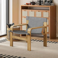 Ball &amp Cast Living Room ChairsMid-Century Lounge with Comfortable Linen Fabric Armchair &amp Rubber Wood FrameAccent Chair Wide ArmrestDetachable and Washable Seating Furniture for ReadingDar