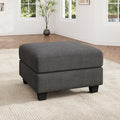 HONBAY Modern Corduroy Ottoman Module Sofa 28.4 Inch Square Ottoman Bench with Storage Grey