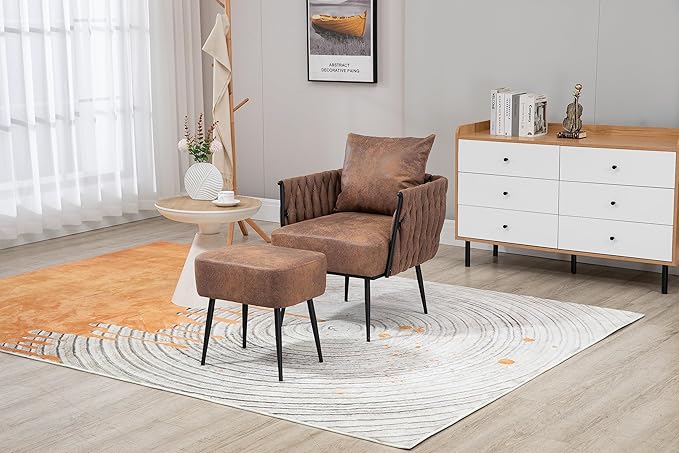 Velvet Accent Chair Modern Upholstered Armchair Tufted Chair with Metal Frame Single Leisure Chairs for Living Room Bedroom