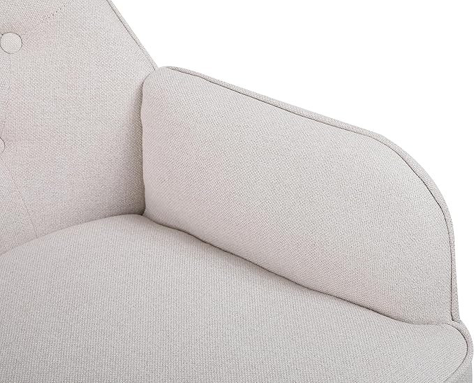 Modern Mid Century Chair Linen Sherpa Armchair for Living Room Bedroom Office Easy Assemble(Beige)