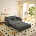 52.4'' Pull Out Couch Full-Size Futon Sofa Bed Convertible Sleeper Sofa Bed with USB Port Storage Pockets 2 Pillows Modern Chenille Loveseat Couches for Small Space Living Room Grey