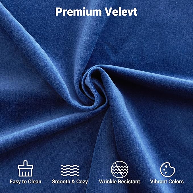 Kingfun 78 Couch for Living Room Mid Century Modern Sofa Velvet Loveseats with Bolster Pillows Home Sofa for Bedroom Blue