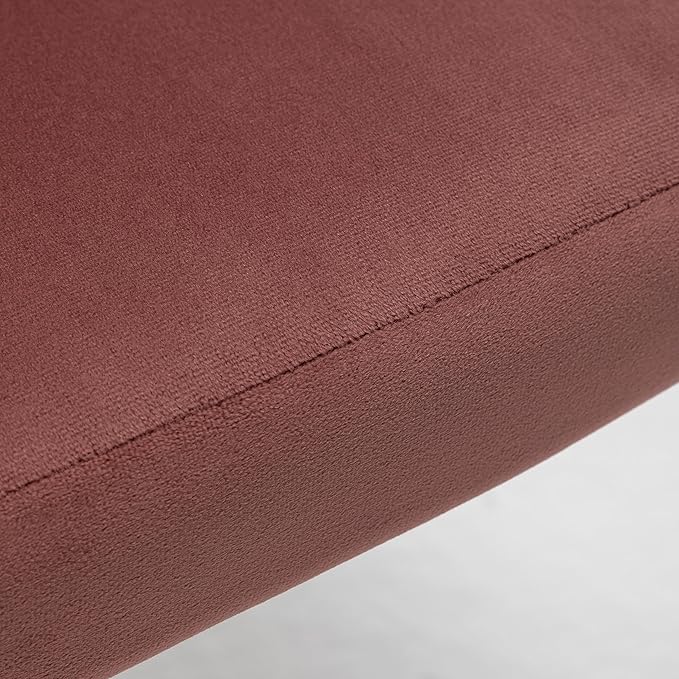 Modern Velvet Accent Chair for Living Room Bedroom Entryway or Small Spaces with Channel-Tufted Design Comfortable and Trendy Armless Seat Rose