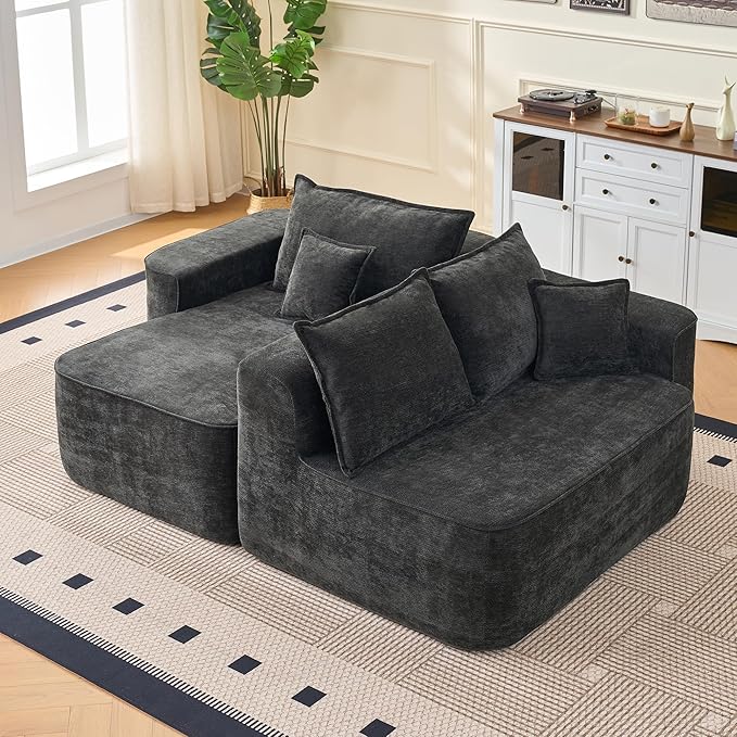 KEIKI 104 L Shaped Sectional Sofa with Chaise Extra Deep Seats Cloud Couch No Assembly Modular Corner Couch for Relaxing Living Room Apartment Family Lounge Modern Oversized Comfortable Sofa