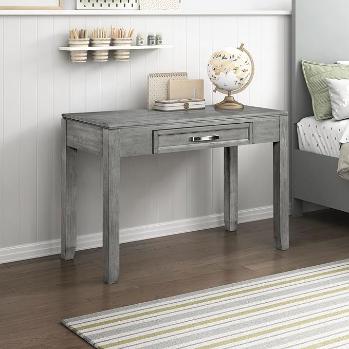 Lexicon Home Office Desk Writing Desk Computer Table Modern Design Desk with One Drawer 42'' Study Computer Desk Makeup Vanity Table Grey