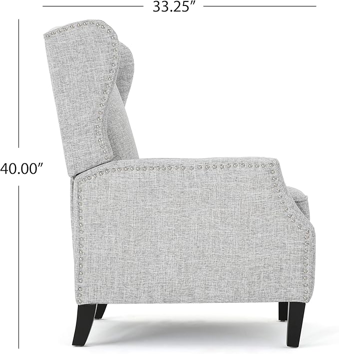 Christopher Knight Home Ellyn Fabric Recliner (Set of 2) Light Gray Tweed Dark Brown