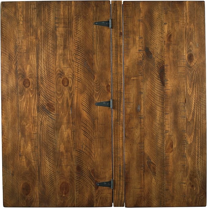 Signature Design by Ashley Valebeck Lift Top Coffee Table Storage Split-top Design Wood 36 W x 36 D x 18 H 2-tone Distressed Brown &amp Black Finish
